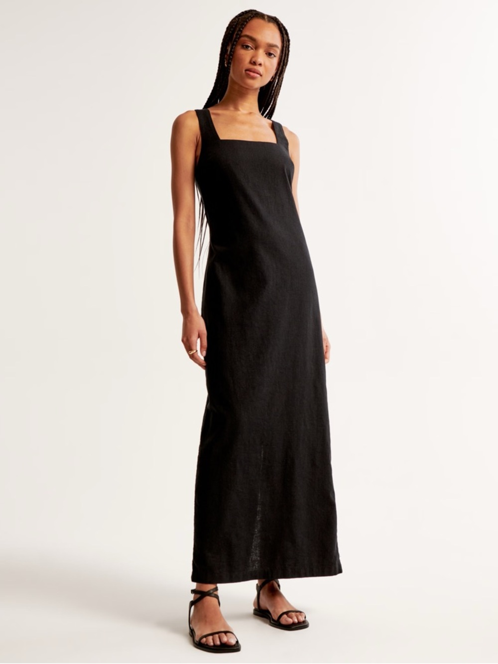 Abercrombie & Fitch Linen-Blend Shift Maxi Dress XSP